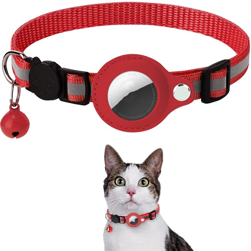 Haustierhalsband mit Glöckchen Airtag Reflektierendes Halsband