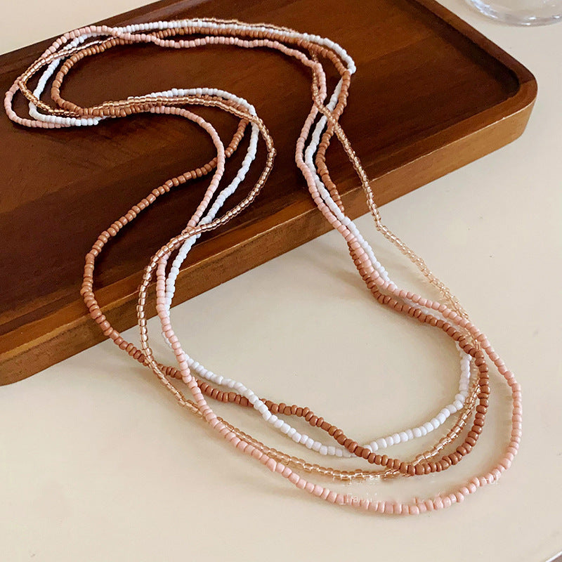 Elegante High-End-Mode handgewebte Perlen mehrschichtige Taillenkette