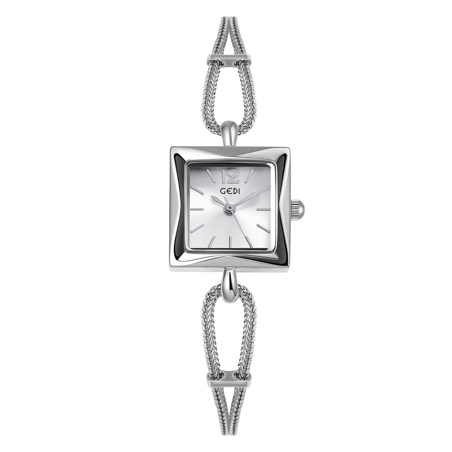 Hochwertige, einfache kleine quadratische Platte Legierung Armband Uhr im antiken Stil
