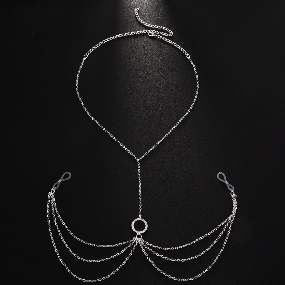 Sexy Diamant Nippel Kette Brust Halskette