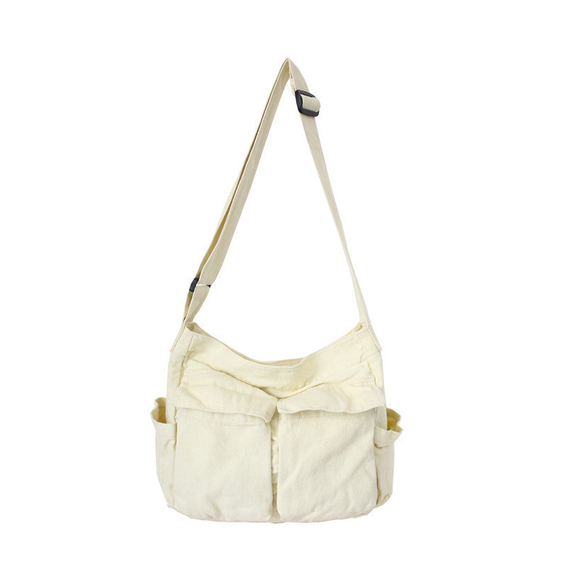 Retro-Umhängetasche aus Canvas für Damen mit großem Fassungsvermögen