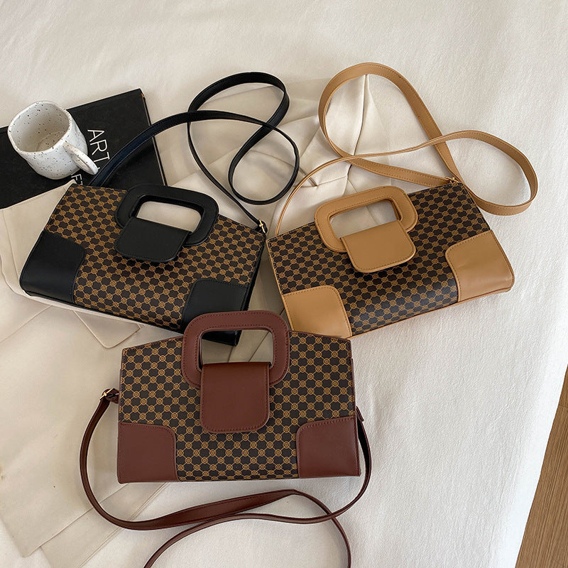Einfache strukturierte kleine weibliche Mode strukturierte Hand karierte lässige Schulter Messenger Bag