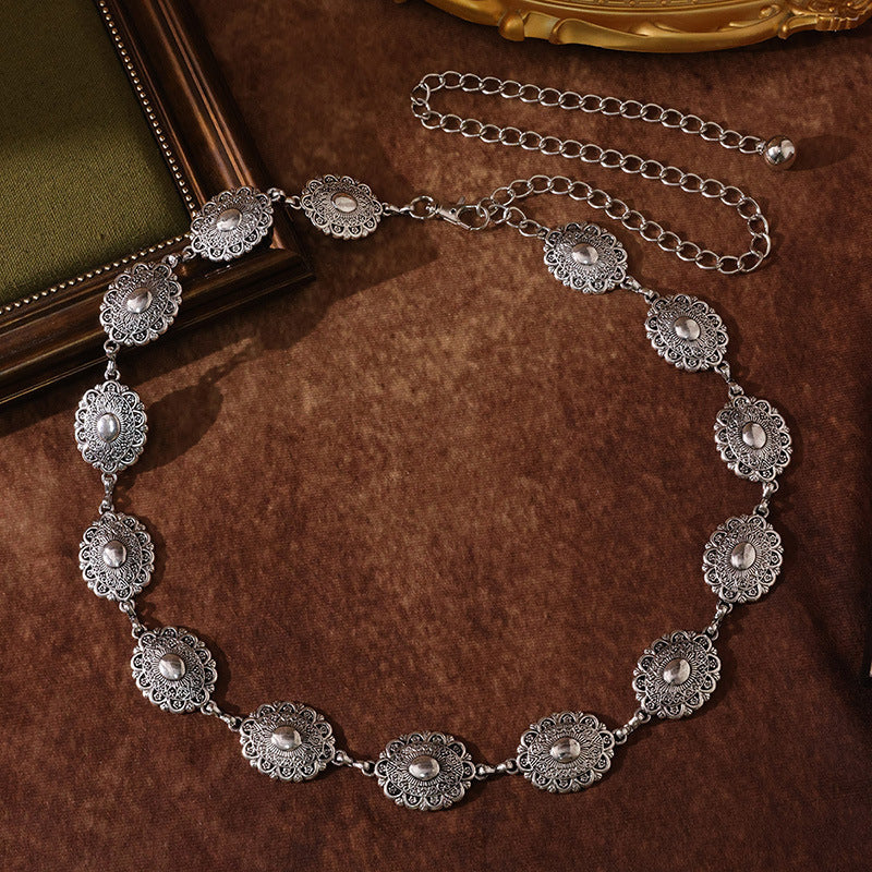 Modischer Retro-Gürtel mit Metallverzierung für Damen