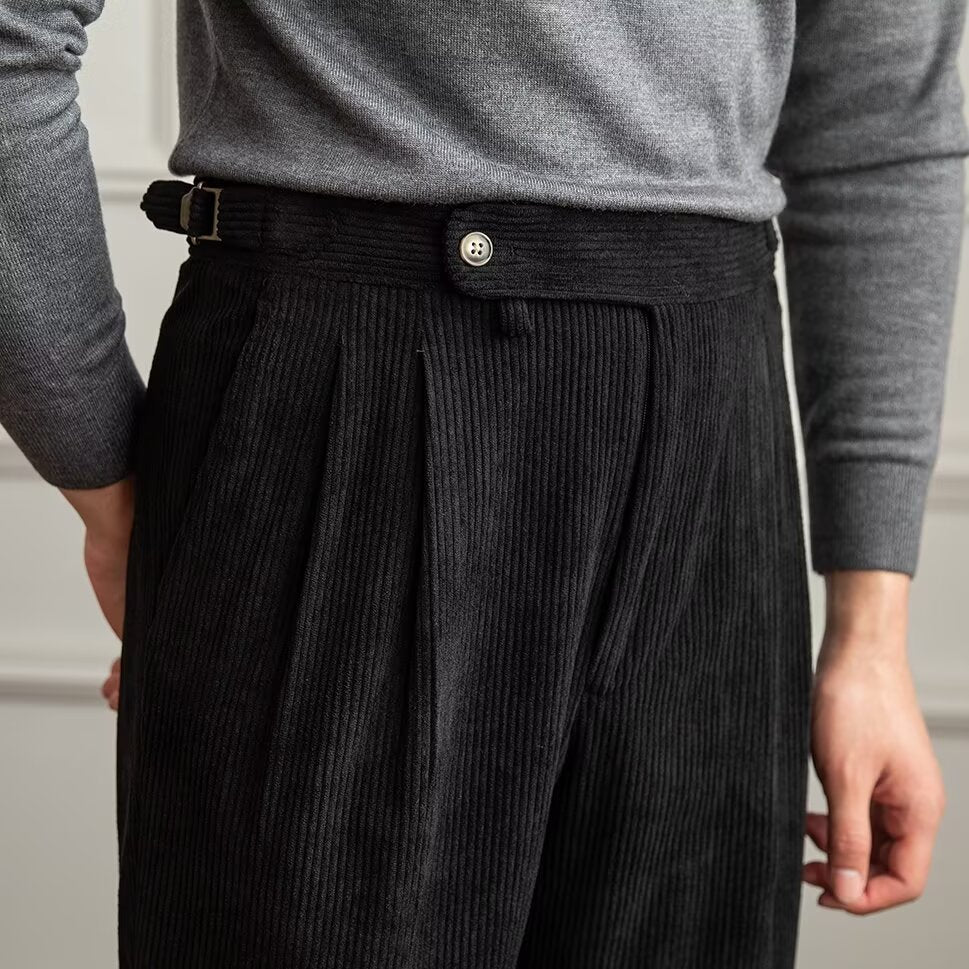 Herbst und Winter Cord Glatte Knöchellange Hose Herren