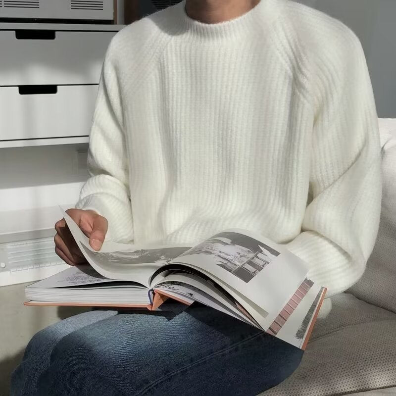Pullover für Herren im Retro-Stil mit Rundhalsausschnitt und vertikalem Muster