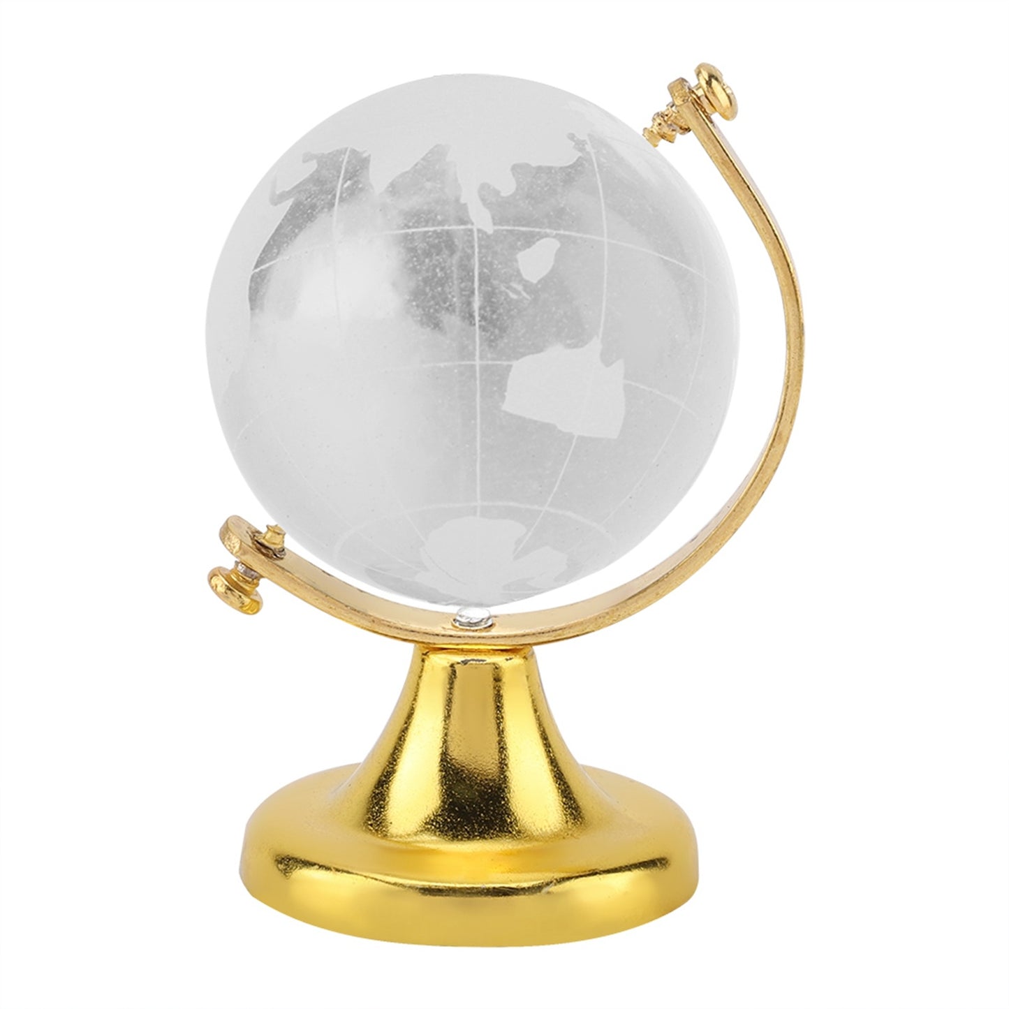 Runder Globus mit Weltkarte, Kristallglaskugel, Dekoration für Zuhause und Büro, Geschenk (Golden)