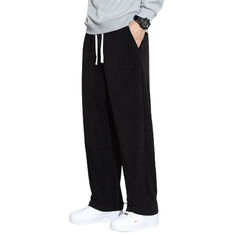 Winter Herren Casual Kaschmir Hose Gerade Weite Bein Hose