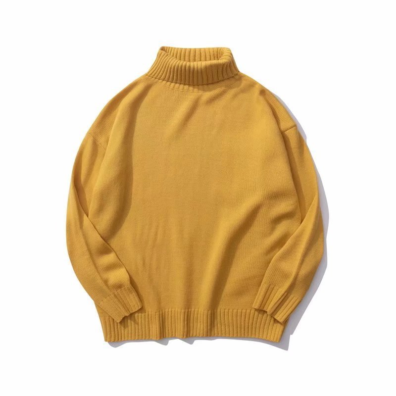 Einfache Neue Vielseitig Paar Rollkragen Pullover Retro Herbst Und Winter Neue