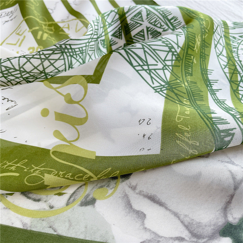 Silk Square Scarf Thin Section Fashion Allmatch Sunscreen 70x70