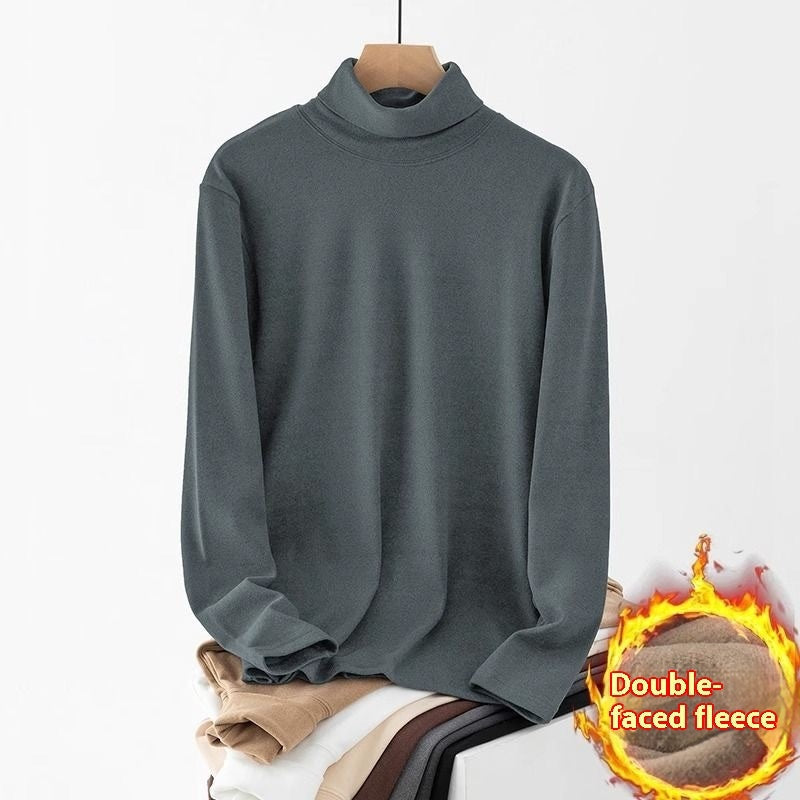 Selbsterhitzendes doppelseitiges Dralon-Rollkragen-Langarm-T-Shirt
