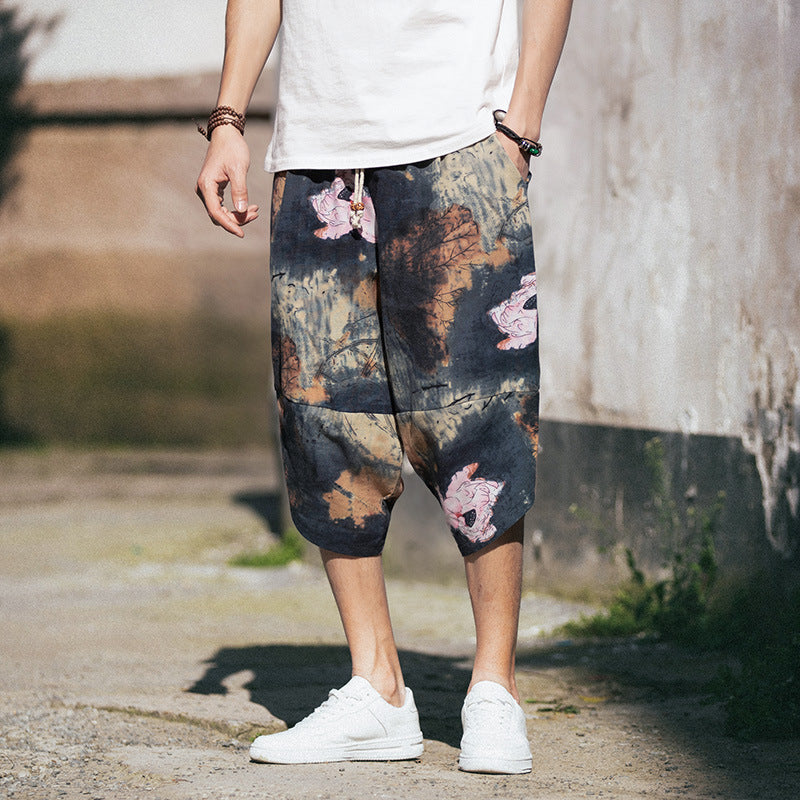 Lockere Retro-Kurze Hose in Übergröße