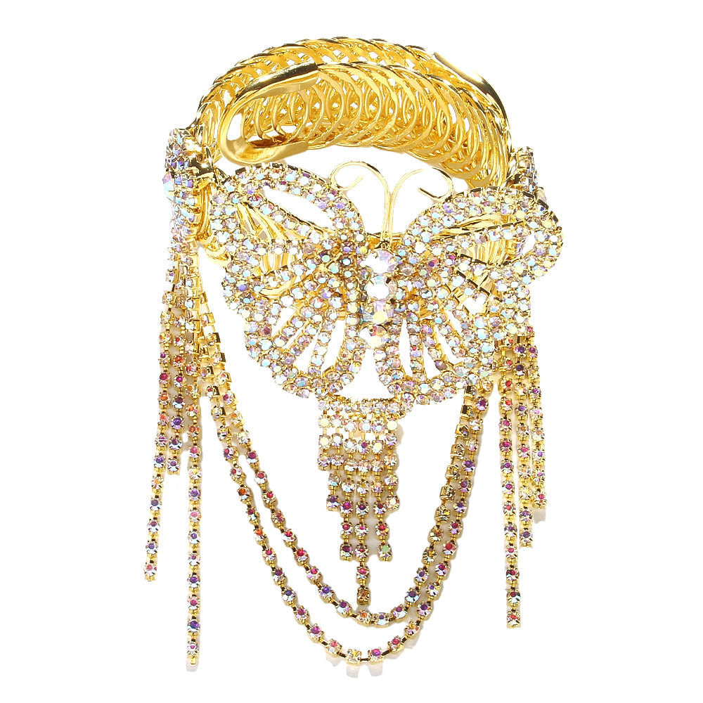 Nische Exquisite Fee Schmetterling Quaste Armband Strass Arm Kette