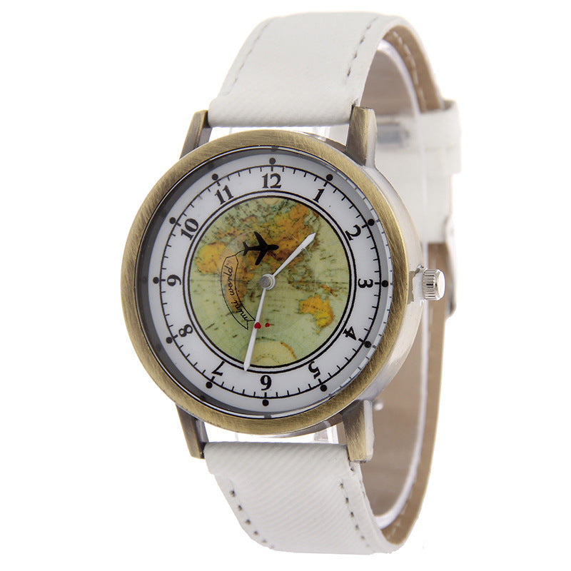 Flugzeug-Sekundenzeigeruhr mit Canvasarmband