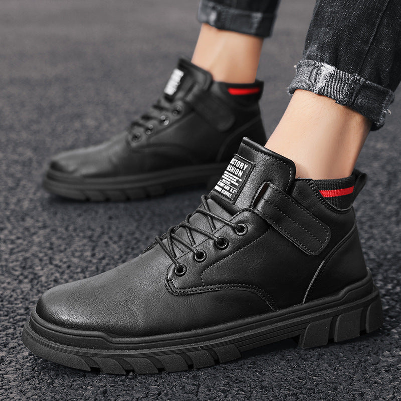 High-top tooling men's boots British style desert shoes