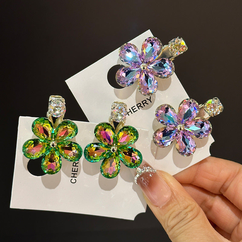 Fantasy Kristall Blumen Exquisite Seite Haarspangen