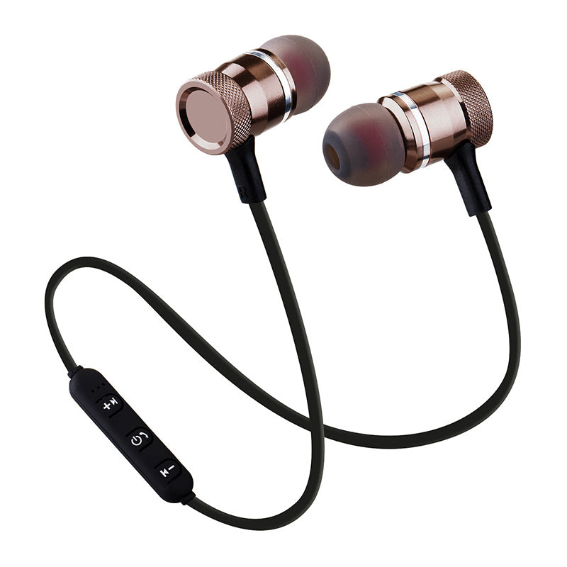 Drahtloses Bluetooth-Headset für den Sport, Laufen, magnetische Leitungssteuerung, binaurales Stereo-In-Ear, hängender Hals, Mobiltelefon, universeller Anrufbeantworter