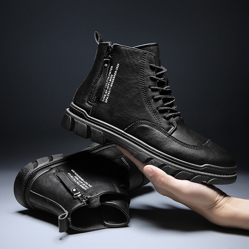 High-top tooling men's boots British style desert shoes
