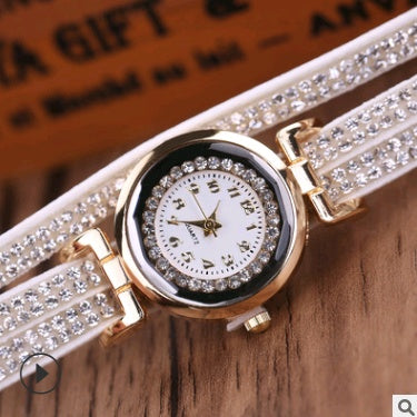 Modeuhr Damenmodeuhr, Diamant gedrehte PU-Gurtwickelmodeuhr