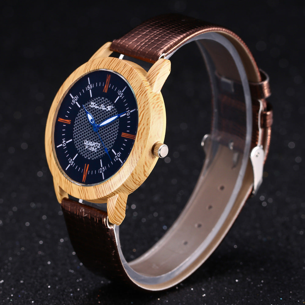 Leder-Holz-Uhr