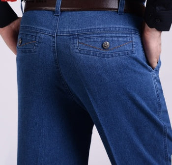 Frühling und Herbst in den alten Männer Jeans Großhandel in den älteren Menschen lose Taille elastische Denim-Hose Jeans