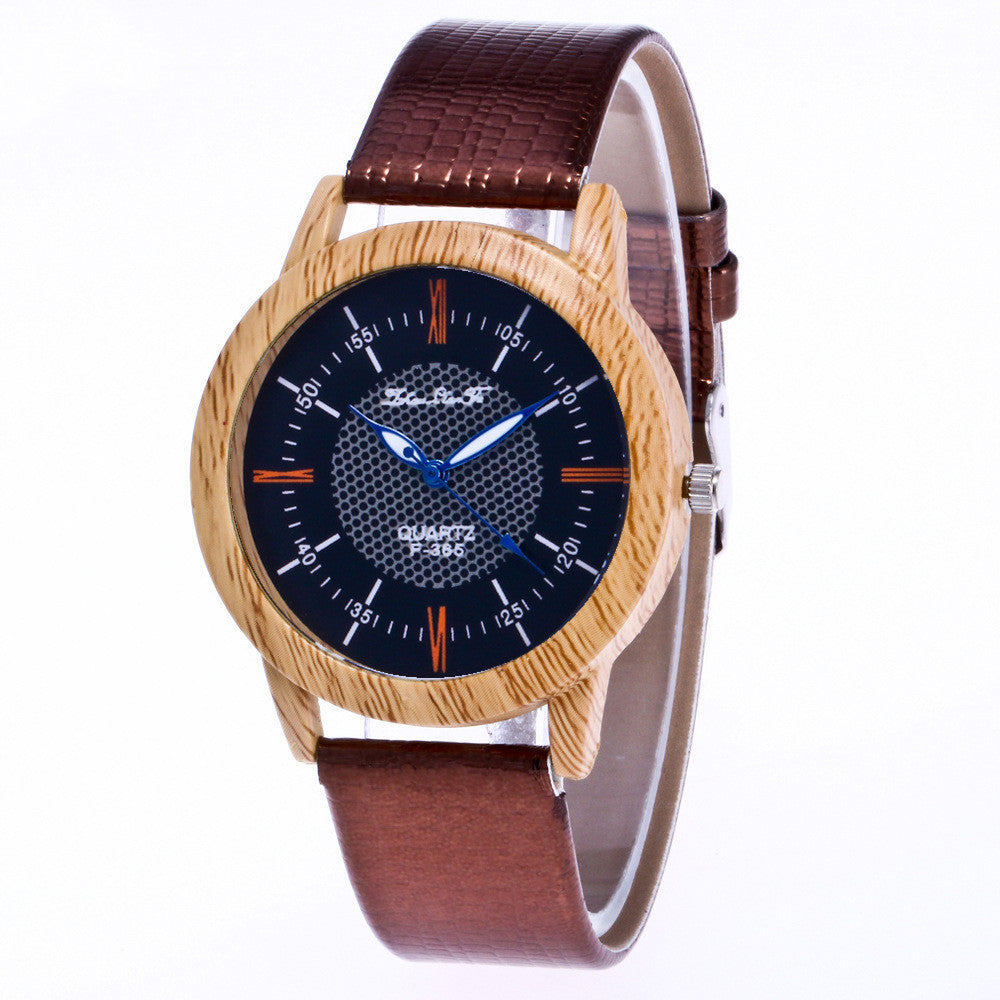 Leder-Holz-Uhr