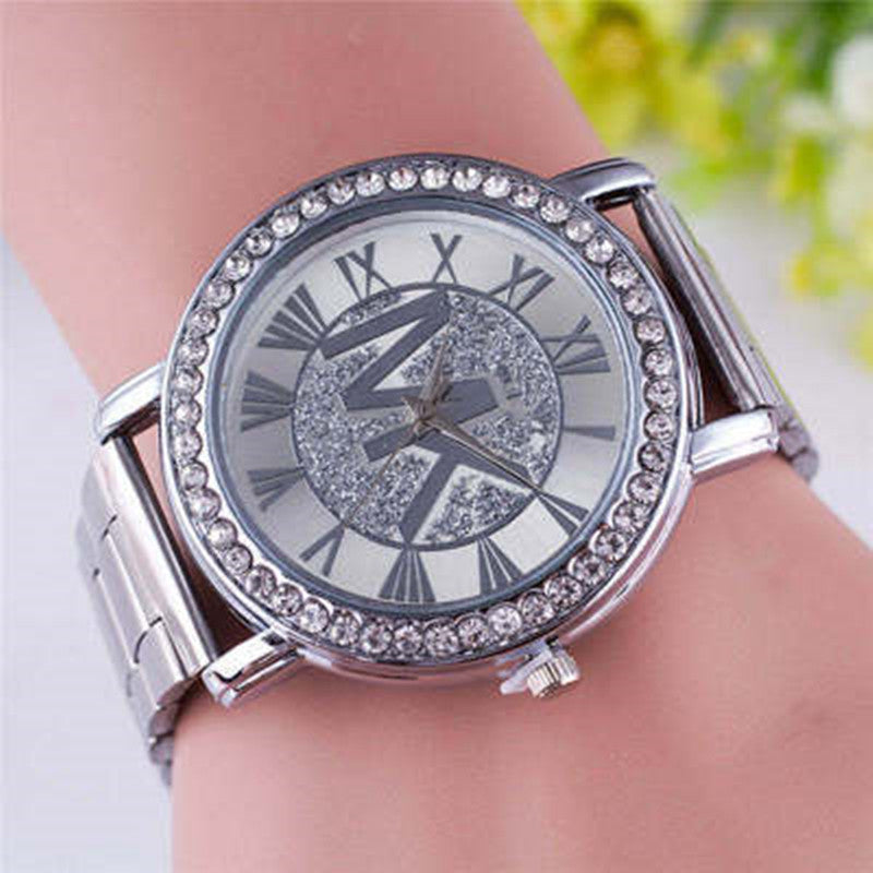 Legierung Diamant Mode Trend Stahl Band Herrenuhr