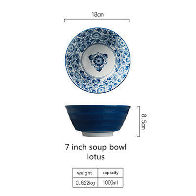 Haushalt Keramik Reis Schüssel Salat Schüssel Unterglasur Retro