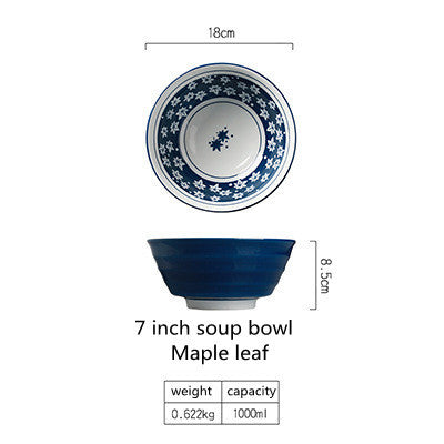 Haushalt Keramik Reis Schüssel Salat Schüssel Unterglasur Retro