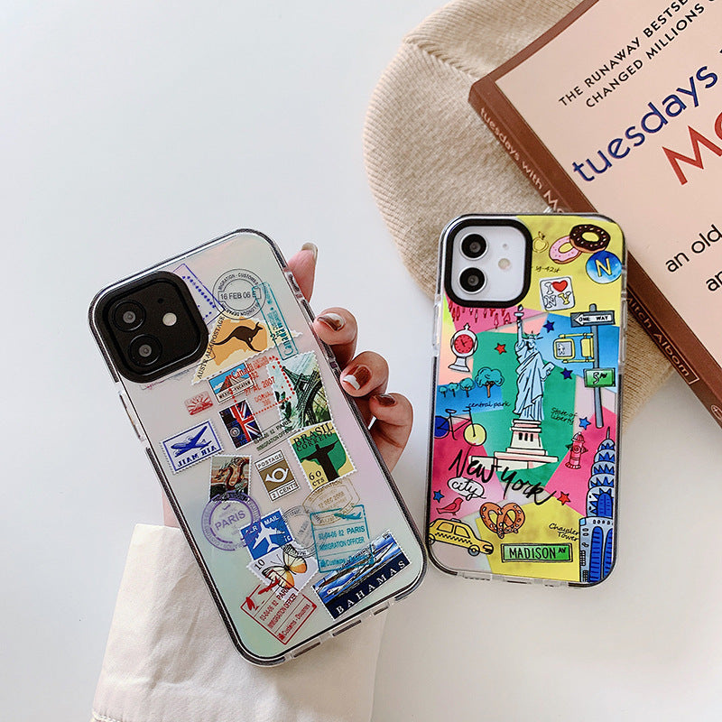 Kompatibel mit Apple, Fashion World Travel Label-Handyhüllen für iPhone 12