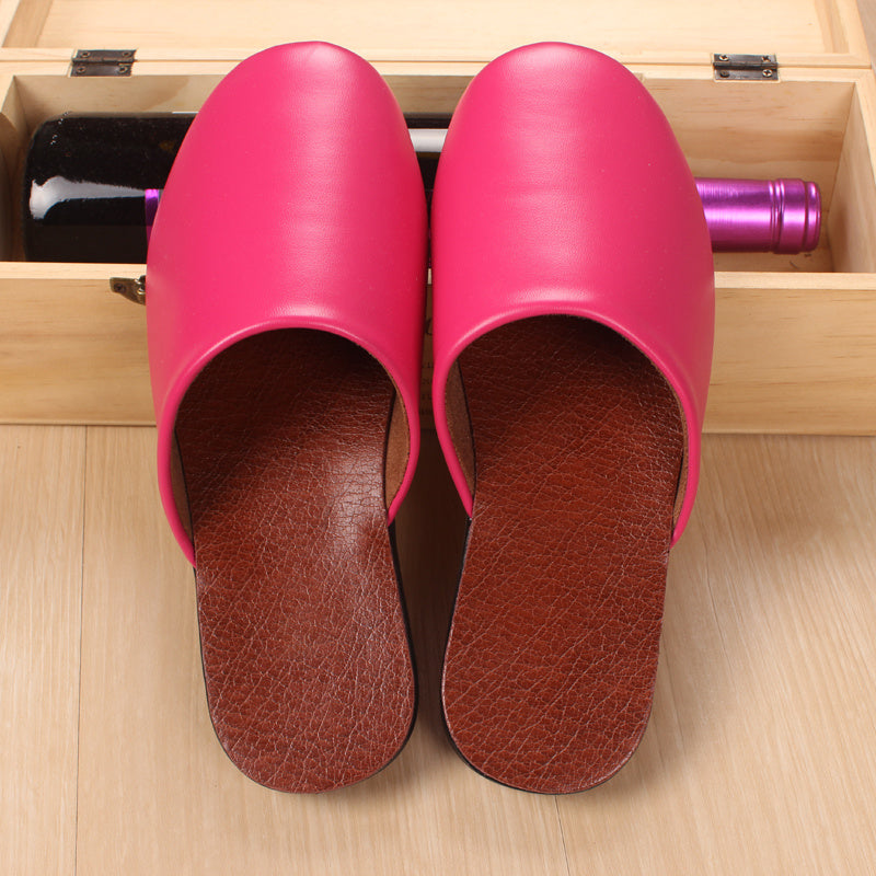 Custom Haining Leather Slippers Men''S And Women''S Baotou Home Floor In Spring And Winter