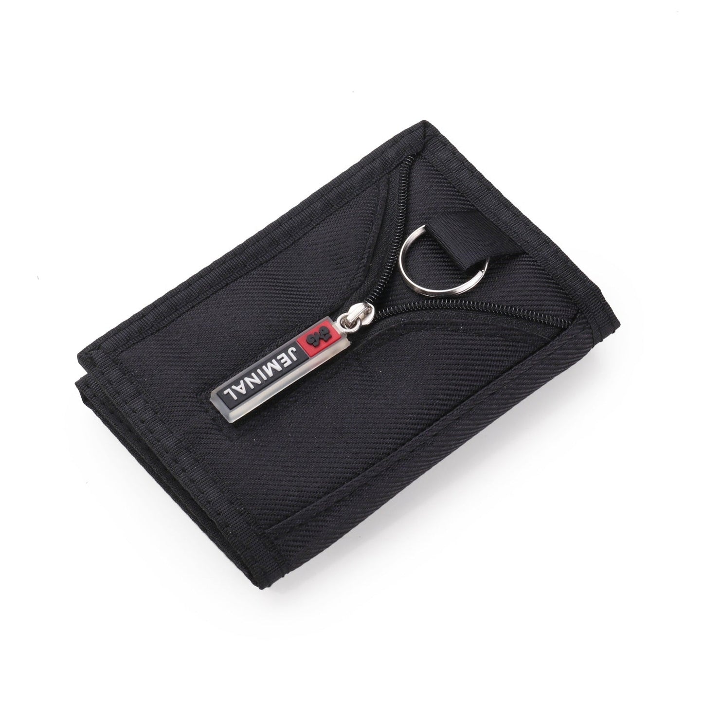 Korean Style Tri-fold Canvas Student Short Solid Color Stitched Nylon Wallet