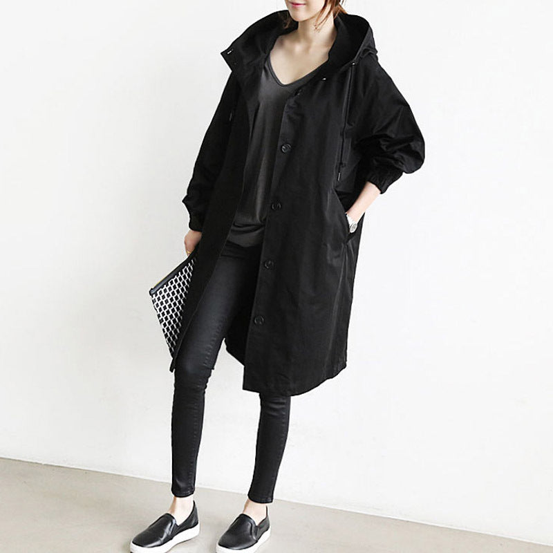 Übergroße, schmale Windjacke im koreanischen Stil für Damen