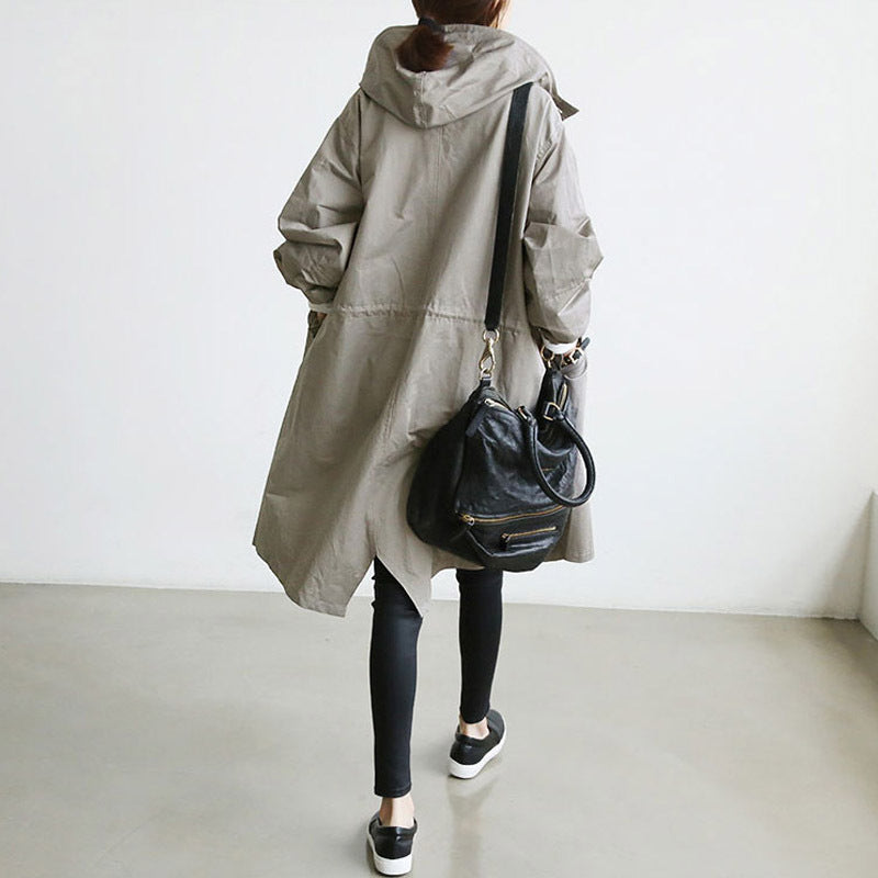 Übergroße, schmale Windjacke im koreanischen Stil für Damen