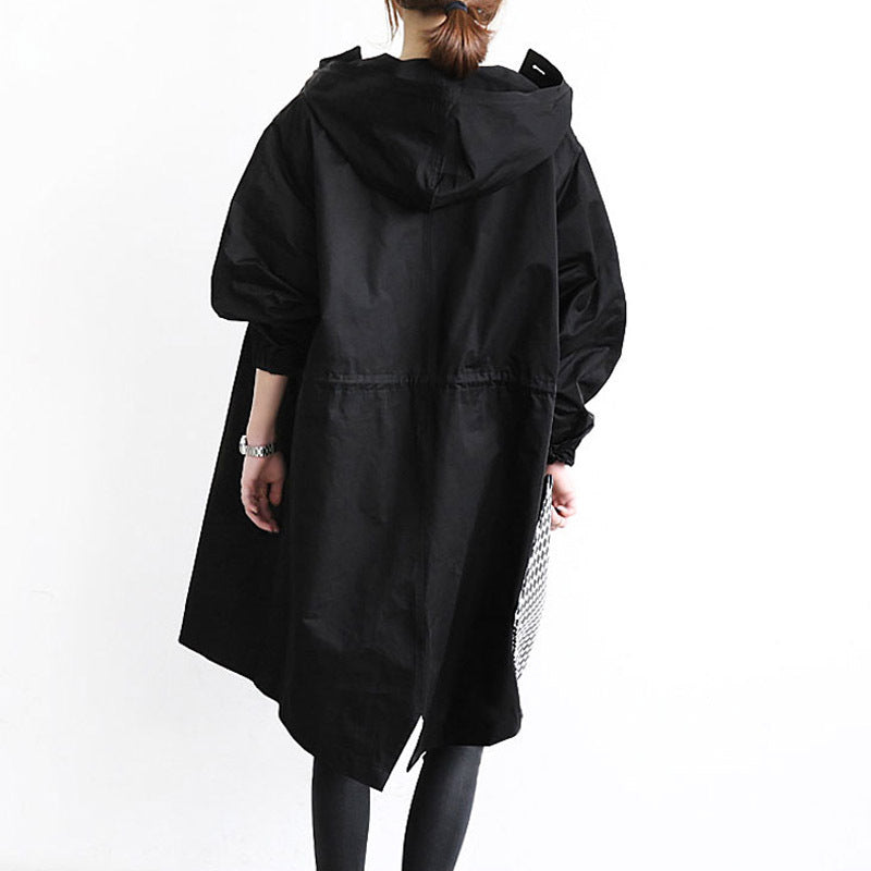 Übergroße, schmale Windjacke im koreanischen Stil für Damen