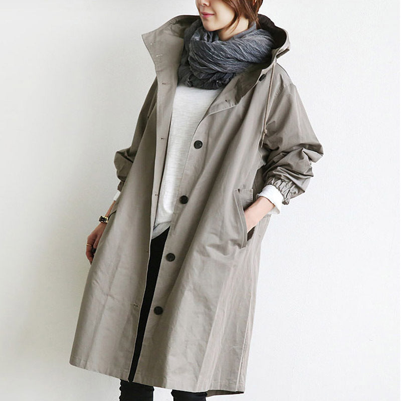 Übergroße, schmale Windjacke im koreanischen Stil für Damen