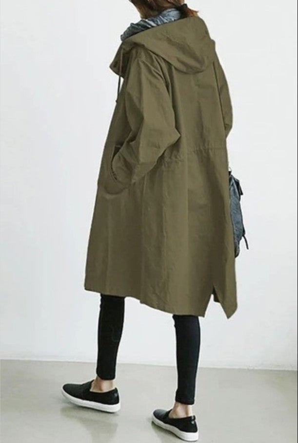 Übergroße, schmale Windjacke im koreanischen Stil für Damen