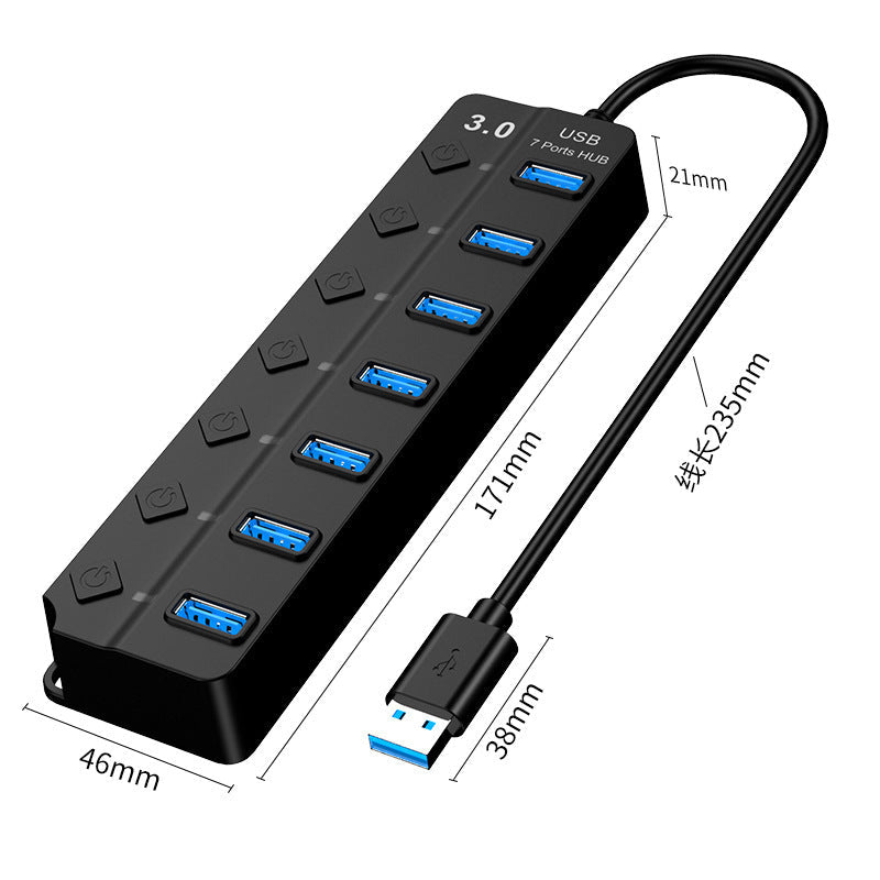 7-Port-Hochgeschwindigkeits-USB3.0-Hub
