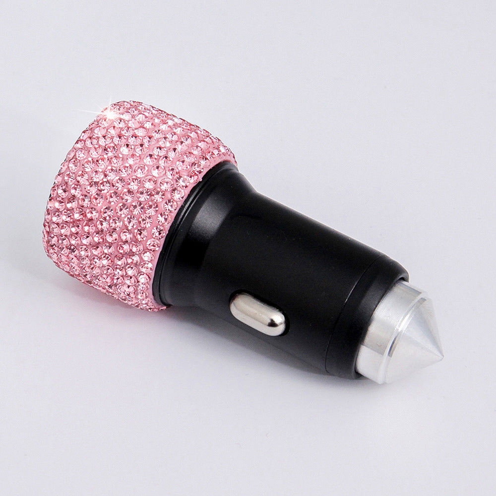 Diamantbesetztes Auto-Handy-Sicherheitshammer-Ladegerät