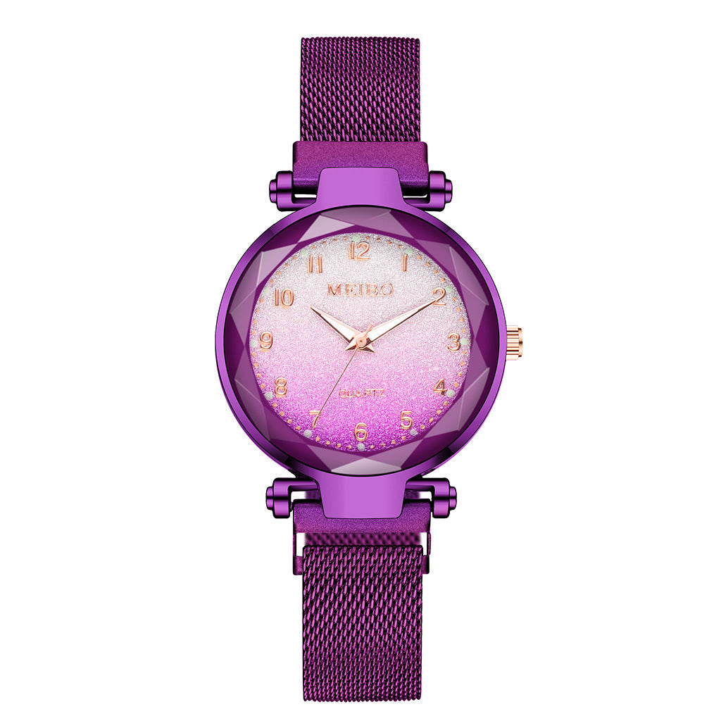 Mode Uhr Starry Sky Zifferblatt Uhr Klassische Damen Magnet Schnalle Quarzuhr Drop Shipping