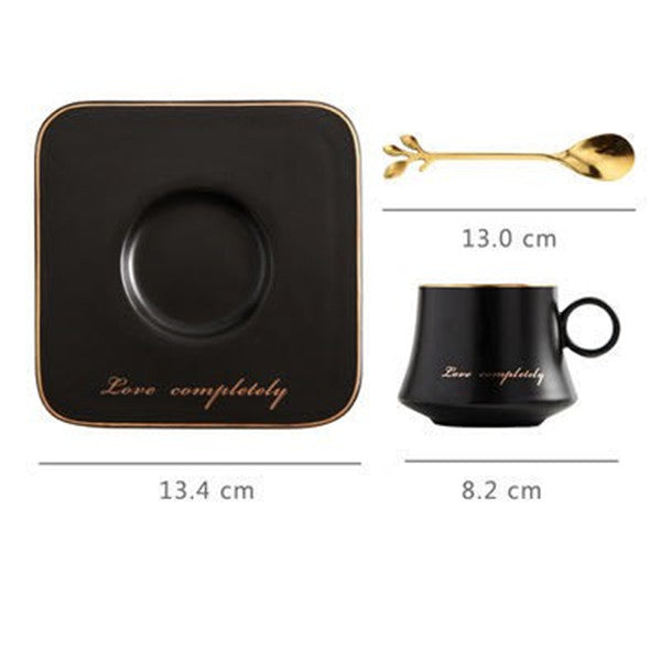 Europäischen Stil Licht Luxus Gold Nachmittag Tee Milch Saft Frühstück Tasse Untertasse Löffel Geschenk