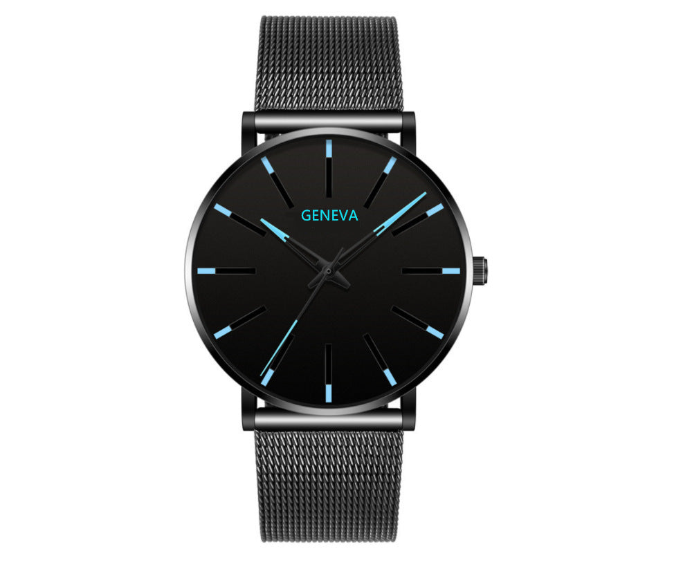 Business-Quarzuhr mit Edelstahl-Mesh-Band