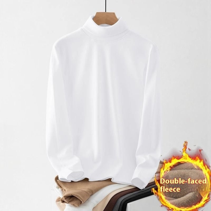 Selbsterhitzendes doppelseitiges Dralon-Rollkragen-Langarm-T-Shirt