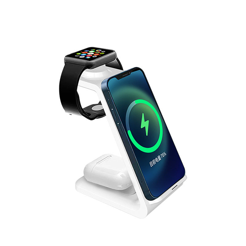 3-in-1 Multifunktions-Handyhalter im Stehen Dual Coil Wireless Charger