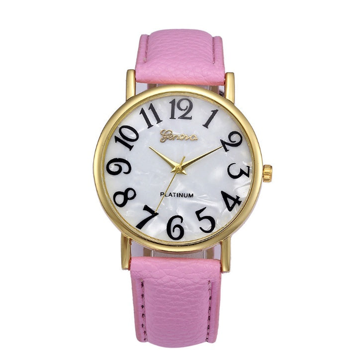 Marmor-Gürteluhr, modische Genfer Uhr, Muschel-Gesicht, lässige Uhr für Männer und Frauen