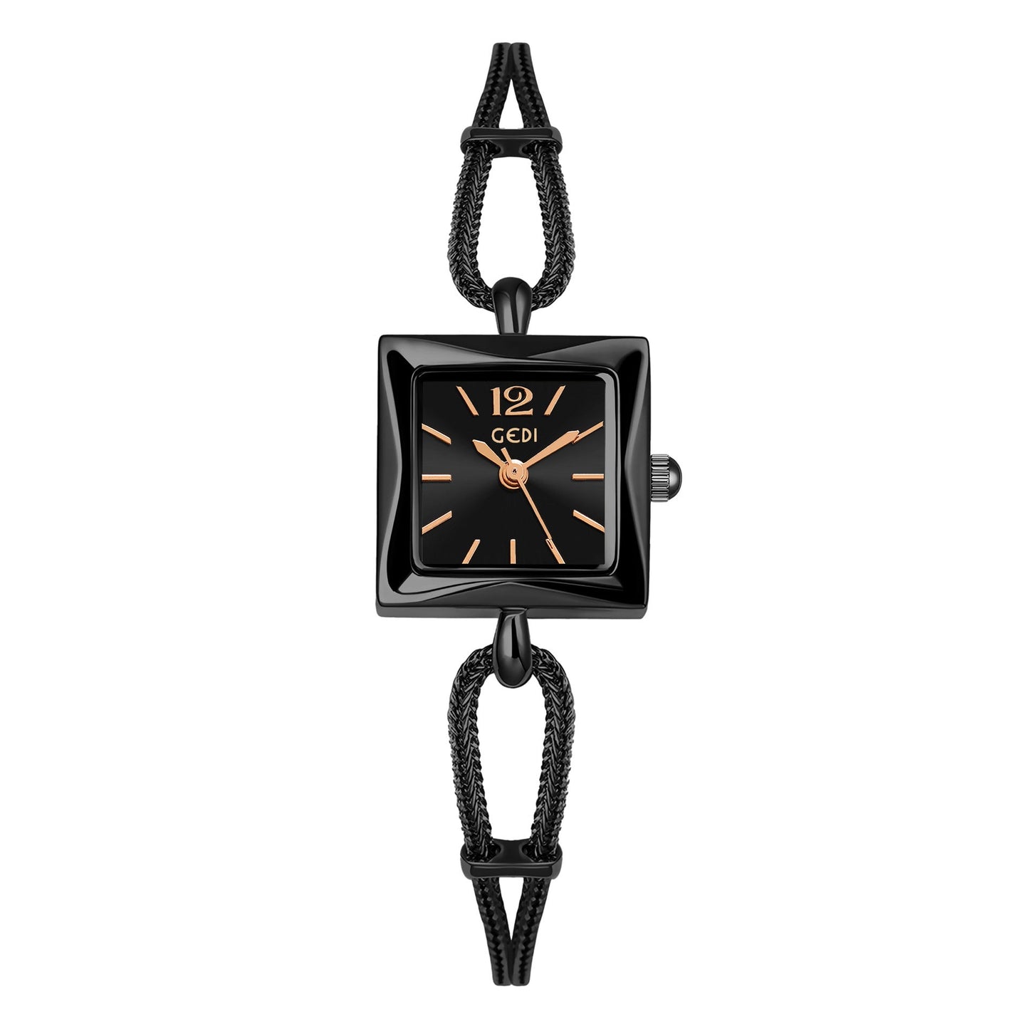 Hochwertige, einfache kleine quadratische Platte Legierung Armband Uhr im antiken Stil
