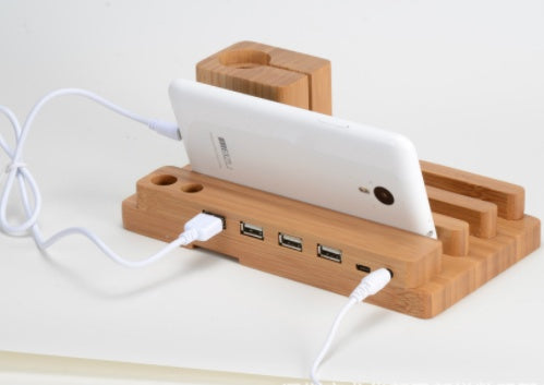 Kompatibel mit Apple, Bambus, Holz und Mobile Apple Watch Halterung Lade Holzhalterung Multifunktions-flache Handy-Basis