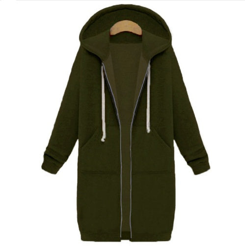 Kapuzen langarm winter pullover damen jacke in eine lange dicke hemd