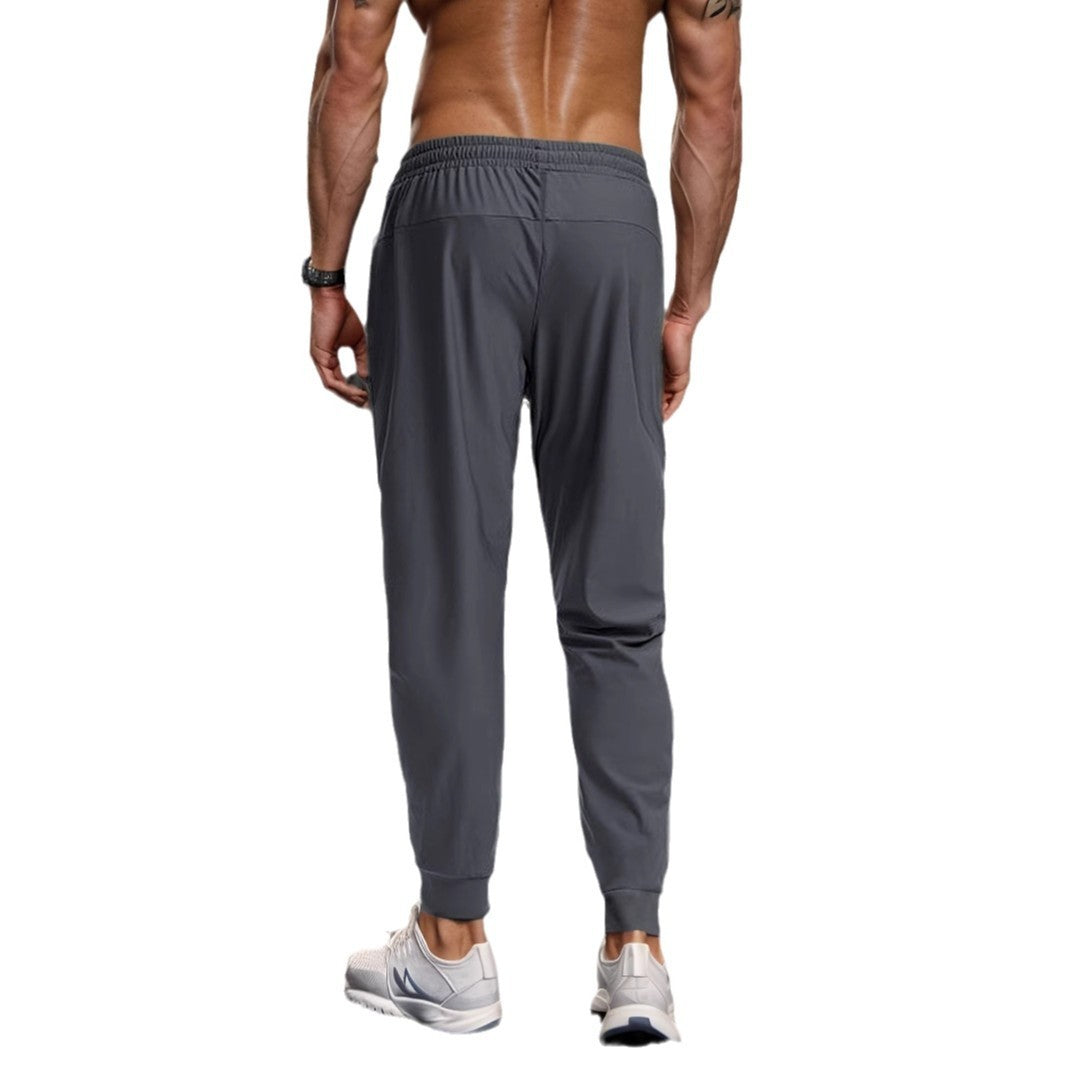 Männer Laufhose Ice Silk Sommer Schnell trocknend Training Fitness Zipper Latzhose
