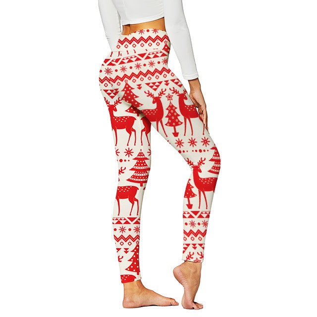 Yogahose mit Weihnachtsmuster im Digitaldruck