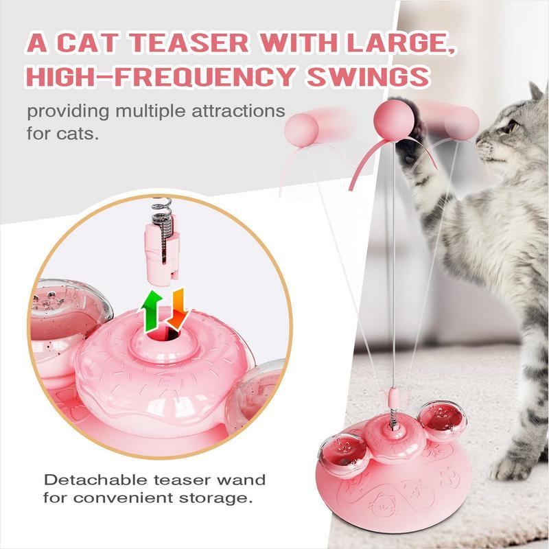 Niedlicher Katzenfellball Niedlicher Katzen-Teaser-Zauberstab Haustierprodukte Federspielzeug Interaktives Katzenspielzeug mit Saugnapf Kratzspielzeug Katzenbedarf